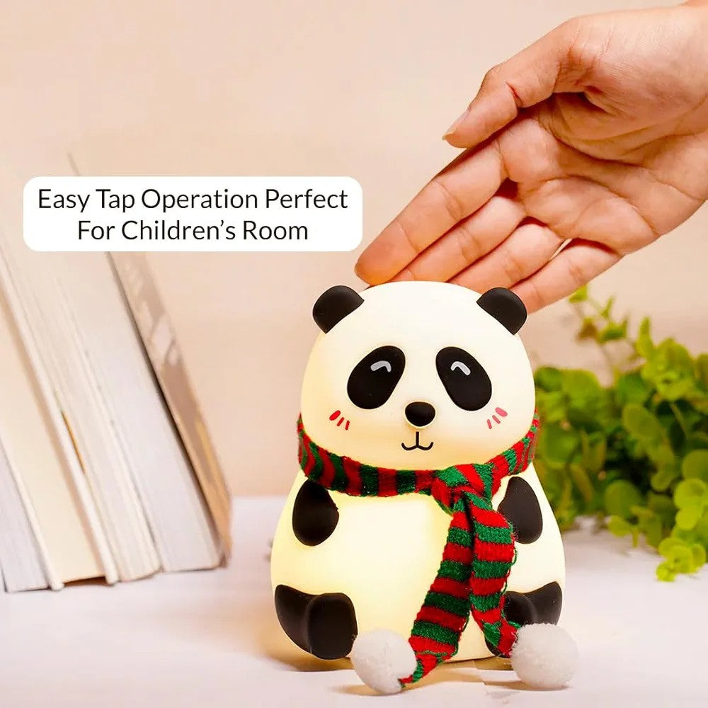 Soft Silicone Panda Night Lamp | Rechargeable 7-Color | Safe, Color Changing & Cute|