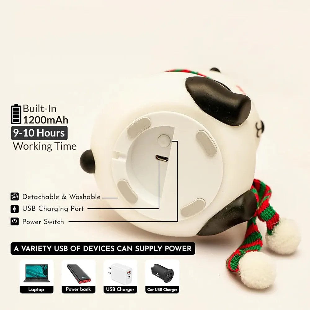 Soft Silicone Panda Night Lamp | Rechargeable 7-Color | Safe, Color Changing & Cute|