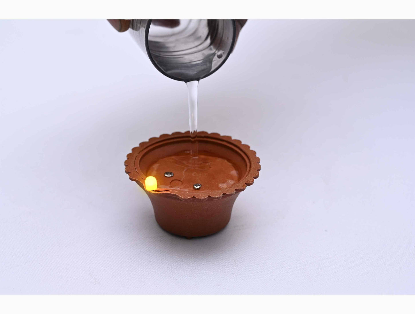 Water Sensor LED Diya | Smart Water-Activated Decorative Lamp for Diwali & Home Décor | Attractive Design & Replaceable Battery | pack of 6