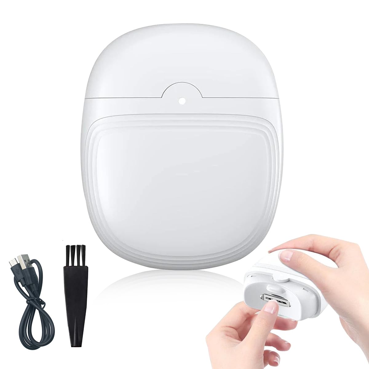 Rechargeable Electric Nail Clipper & Trimmer | 2-in-1 Nail File with Light, 2 Speeds & Safety Design for Kids, Elderly & Caregivers