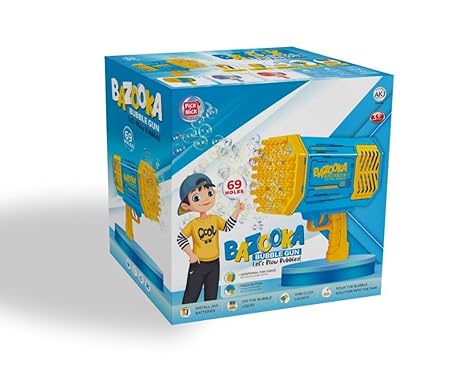 69-Hole Bubble Gun Bazooka with Lights | Bubble Machine & Blower Toy for Kids |