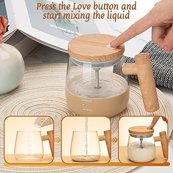 Self-Stirring Electric Mug 400ml | USB Rechargeable High-Speed Mixing Glass Cup for Coffee, Milk & Protein Shakes – Portable for Home, Office & Travel