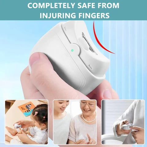 Rechargeable Electric Nail Clipper & Trimmer | 2-in-1 Nail File with Light, 2 Speeds & Safety Design for Kids, Elderly & Caregivers